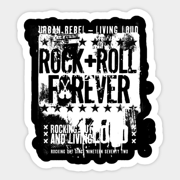 Rock and roll forever Sticker by WordFandom